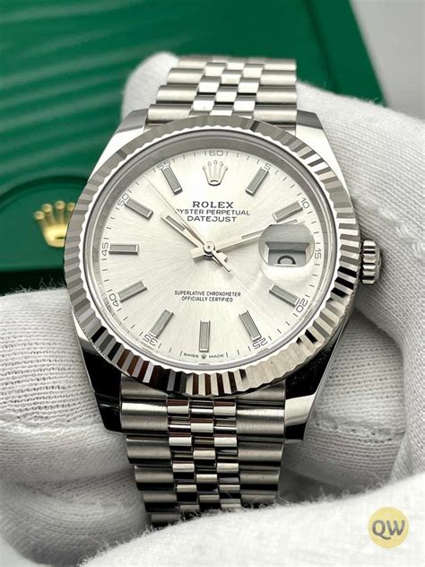 rolex datejust silver dial jubilee bracelet diamond|rolex datejust 41 bezel.